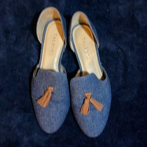 Denim Talbots tassels flats